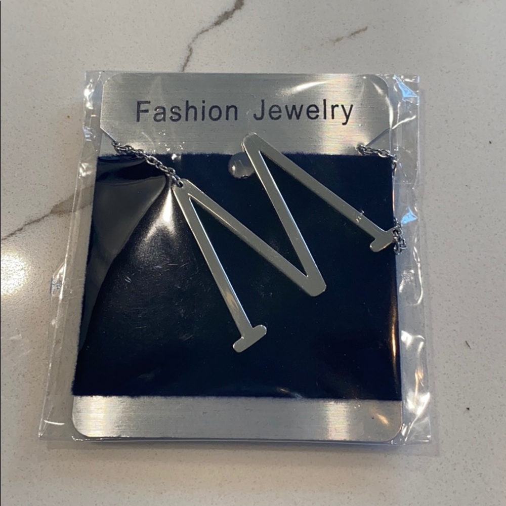 Silver “M” Monogram Necklace